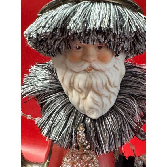 Santa Claus Decorative Teapot Handcrafted With Silver & Crystal Accents - Picture 3 of 6